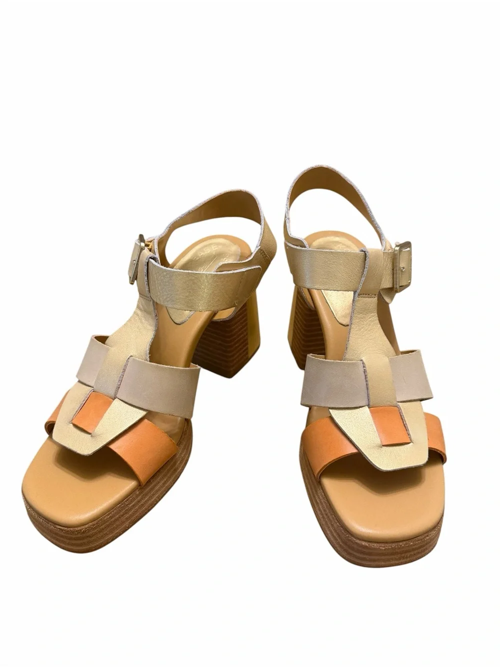 Kork-Ease Women's Multitone Platform Sandals — Beige & Orange
